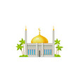 muslim mosque with crescent moon on dome isolated vector image vector image