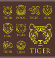 tiger head royal badge with beautiful animal vector image