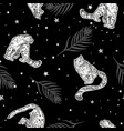 abstract leopards with palm leaves vector image
