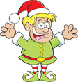 Retro cartoon santa claus and christmas elf Vector Image