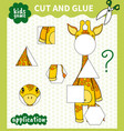 Children board animal game applique cut and glue Vector Image