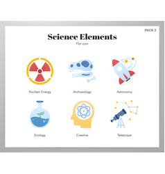 Science elements flat Royalty Free Vector Image
