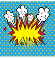 boom comics icon over dotted background vector image