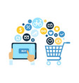 buying goods online composition vector image