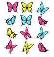 collection of butterflies flying in different vector image vector image