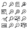 search icons set on white background vector image vector image