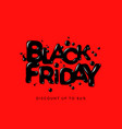 black friday sale banner poster logo on red vector image vector image