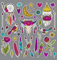 bohemian girly set of stickers vector image