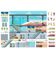 flat train station infographic concept vector image