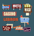 neon signboards billboards light boxes vector image
