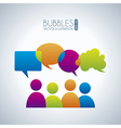bubbles communication icons over gray background vector image