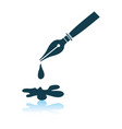 fountain pen with blot icon vector image