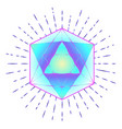 sacred geometry icosahedron line drawing vector image vector image