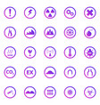warning sign gradient icons on white background vector image vector image