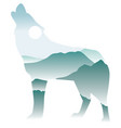 wolf wild animal vector image vector image