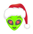 alien head in santa hat - love vector image vector image