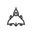 fighter airplane icon on white background vector image vector image