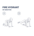 fire hydrant exercise women home workout routine vector image vector image