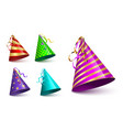 party cone caps set isolated on white background vector image vector image