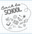 back to school lettering on squared paper vector image