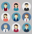 colorful business people face circle icons set vector image