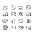 mail line icon set vector image