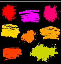 Paint splash set brush strokes Royalty Free Vector Image