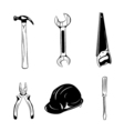 worker tools icons isolated on white vector image
