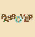 abstract passover in hebrew with seder plate vector image vector image