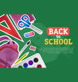 back to school lettering with watercolor paints vector image