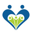 heart shape family logo design vector image
