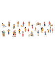 people crowd group of diverse characters set vector image vector image