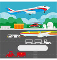 airport flat details and elements vector image