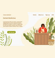 herbal medicine from natural plants landing page vector image vector image