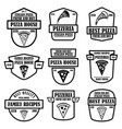 set pizza house pizzeria emblems design vector image