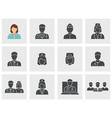 doctor and nurse icons set black vector image vector image