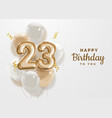 Happy 34th birthday gold foil balloon greeting Vector Image