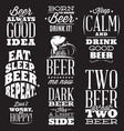 set of stylized quotes on the topic of beer vector image vector image
