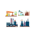 flat set of oil industry icons gas station vector image