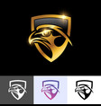 golden eagle shield logo sign vector image vector image