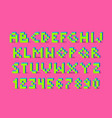pixel retro video game font 80 s alphabet vector image vector image