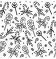 christmas seamless pattern with candy canes vector image