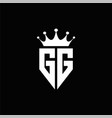 Gg logo monogram emblem style with crown shape Vector Image