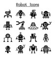robot icon set vector image vector image