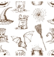 sketch halloween seamless pattern vector image