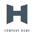 h grey logo vector image vector image