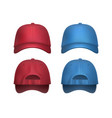 set of baseball caps vector image