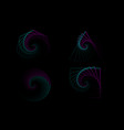 set of twisted colored spirals sacred geometry vector image vector image