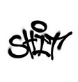 sprayed shit font graffiti with overspray in black vector image
