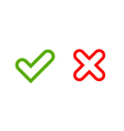 tick and cross signs simple vector image